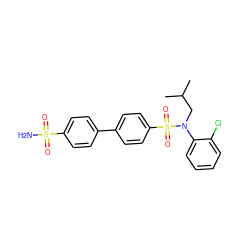 CC(C)CN(c1ccccc1Cl)S(=O)(=O)c1ccc(-c2ccc(S(N)(=O)=O)cc2)cc1 ZINC000147447636