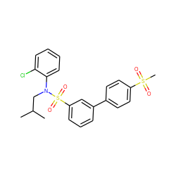CC(C)CN(c1ccccc1Cl)S(=O)(=O)c1cccc(-c2ccc(S(C)(=O)=O)cc2)c1 ZINC000147447452