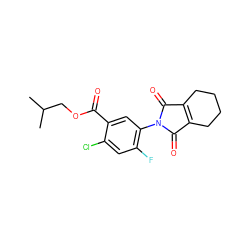 CC(C)COC(=O)c1cc(N2C(=O)C3=C(CCCC3)C2=O)c(F)cc1Cl ZINC000098083579