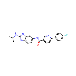 CC(C)N(C)c1nc2ccc(NC(=O)c3ccc(-c4ccc(F)cc4)nc3)cc2[nH]1 ZINC000040975711