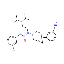 CC(C)N(CCN(C(=O)Nc1cccc(Br)c1)[C@@H]1CC[C@]2(c3cccc(C#N)c3)C[C@@H]2C1)C(C)C ZINC000028649908