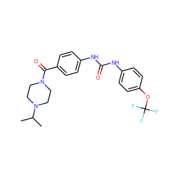 CC(C)N1CCN(C(=O)c2ccc(NC(=O)Nc3ccc(OC(F)(F)F)cc3)cc2)CC1 ZINC000043193892