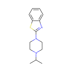 CC(C)N1CCN(c2nc3ccccc3s2)CC1 ZINC000013526578