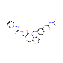 CC(C)NC(=O)Nc1cccc(CN2C(=O)[C@@H](CNC(=O)Nc3ccccc3)CCc3ccccc32)c1 ZINC000013798765