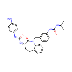 CC(C)NC(=O)Nc1cccc(CN2C(=O)[C@@H](NC(=O)Nc3ccc(N)cc3)CCc3ccccc32)c1 ZINC000013798897