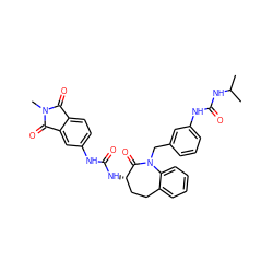 CC(C)NC(=O)Nc1cccc(CN2C(=O)[C@@H](NC(=O)Nc3ccc4c(c3)C(=O)N(C)C4=O)CCc3ccccc32)c1 ZINC000026576165