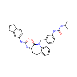 CC(C)NC(=O)Nc1cccc(CN2C(=O)[C@@H](NC(=O)Nc3ccc4c(c3)CCC4)CCc3ccccc32)c1 ZINC000013798941