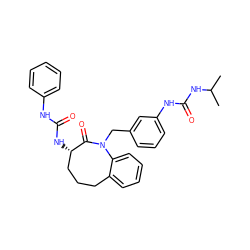 CC(C)NC(=O)Nc1cccc(CN2C(=O)[C@@H](NC(=O)Nc3ccccc3)CCCc3ccccc32)c1 ZINC000013798965