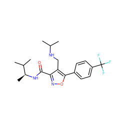 CC(C)NCc1c(C(=O)N[C@@H](C)C(C)C)noc1-c1ccc(C(F)(F)F)cc1 ZINC000072177906