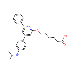 CC(C)Nc1ccc(-c2cc(OCCCCCC(=O)O)nc(-c3ccccc3)c2)cc1 ZINC000013729755