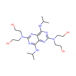 CC(C)Nc1nc(N(CCO)CCO)nc2c(NC(C)C)nc(N(CCO)CCO)nc12 ZINC000028710650
