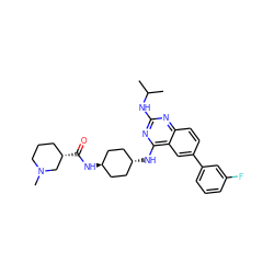 CC(C)Nc1nc(N[C@H]2CC[C@H](NC(=O)[C@H]3CCCN(C)C3)CC2)c2cc(-c3cccc(F)c3)ccc2n1 ZINC001772580653