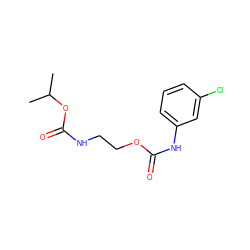 CC(C)OC(=O)NCCOC(=O)Nc1cccc(Cl)c1 ZINC000003156678