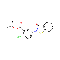CC(C)OC(=O)c1cc(-n2c(=O)c3c([s+]2[O-])CCCC3)ccc1Cl ZINC000299847987