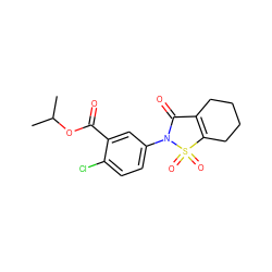 CC(C)OC(=O)c1cc(N2C(=O)C3=C(CCCC3)S2(=O)=O)ccc1Cl ZINC000103192646