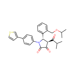 CC(C)OCc1ccccc1[C@@H]1[C@@H](C(=O)C(C)C)C(=O)C(=O)N1c1ccc(-c2ccsc2)cc1 ZINC000169696563