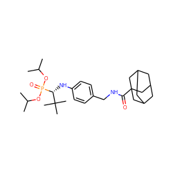 CC(C)OP(=O)(OC(C)C)[C@H](Nc1ccc(CNC(=O)C23CC4CC(CC(C4)C2)C3)cc1)C(C)(C)C ZINC000198523341