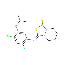 CC(C)Oc1cc(/N=c2\sc(=S)n3n2CCCC3)c(F)cc1Cl ZINC000103279127