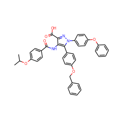 CC(C)Oc1ccc(C(=O)Nc2c(C(=O)O)nn(-c3ccc(Oc4ccccc4)cc3)c2-c2ccc(OCc3ccccc3)cc2)cc1 ZINC000653849046