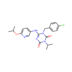 CC(C)Oc1ccc(Nc2nc(=O)n(C(C)C)c(=O)n2Cc2ccc(Cl)cc2)cn1 ZINC000200516416