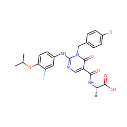 CC(C)Oc1ccc(Nc2ncc(C(=O)N[C@@H](C)C(=O)O)c(=O)n2Cc2ccc(Cl)cc2)cc1F ZINC000221183170