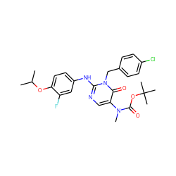CC(C)Oc1ccc(Nc2ncc(N(C)C(=O)OC(C)(C)C)c(=O)n2Cc2ccc(Cl)cc2)cc1F ZINC000204092285