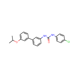 CC(C)Oc1cccc(-c2cccc(NC(=O)Nc3ccc(Cl)cc3)c2)c1 ZINC001772637390