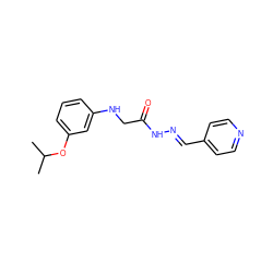 CC(C)Oc1cccc(NCC(=O)N/N=C/c2ccncc2)c1 ZINC000201286589