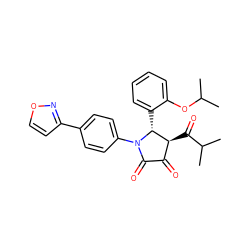 CC(C)Oc1ccccc1[C@@H]1[C@@H](C(=O)C(C)C)C(=O)C(=O)N1c1ccc(-c2ccon2)cc1 ZINC000169695684