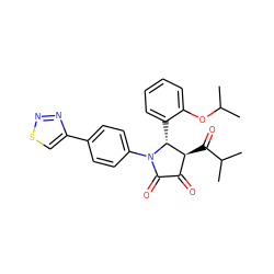 CC(C)Oc1ccccc1[C@@H]1[C@@H](C(=O)C(C)C)C(=O)C(=O)N1c1ccc(-c2csnn2)cc1 ZINC000169696535