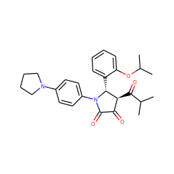 CC(C)Oc1ccccc1[C@@H]1[C@@H](C(=O)C(C)C)C(=O)C(=O)N1c1ccc(N2CCCC2)cc1 ZINC000169696258