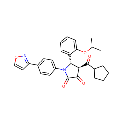 CC(C)Oc1ccccc1[C@@H]1[C@@H](C(=O)C2CCCC2)C(=O)C(=O)N1c1ccc(-c2ccon2)cc1 ZINC000169696461