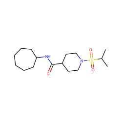 CC(C)S(=O)(=O)N1CCC(C(=O)NC2CCCCCC2)CC1 ZINC000073219064