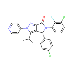 CC(C)c1c2c(nn1-c1ccncc1)C(=O)N(c1cccc(Cl)c1F)[C@@H]2c1ccc(Cl)cc1 ZINC000206161086