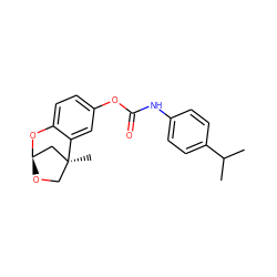 CC(C)c1ccc(NC(=O)Oc2ccc3c(c2)[C@@]2(C)CO[C@H](C2)O3)cc1 ZINC000013609200