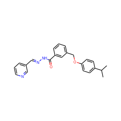 CC(C)c1ccc(OCc2cccc(C(=O)N/N=C/c3cccnc3)c2)cc1 ZINC000001009083
