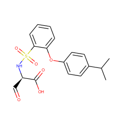 CC(C)c1ccc(Oc2ccccc2S(=O)(=O)N[C@H](C=O)C(=O)O)cc1 ZINC000026672600