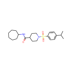 CC(C)c1ccc(S(=O)(=O)N2CCC(C(=O)NC3CCCCCC3)CC2)cc1 ZINC000015303145