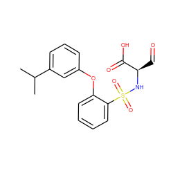 CC(C)c1cccc(Oc2ccccc2S(=O)(=O)N[C@H](C=O)C(=O)O)c1 ZINC000026670477