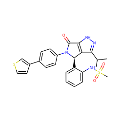 CC(C)c1n[nH]c2c1[C@@H](c1ccccc1NS(C)(=O)=O)N(c1ccc(-c3ccsc3)cc1)C2=O ZINC000096177096