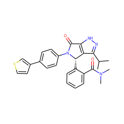 CC(C)c1n[nH]c2c1[C@H](c1ccccc1C(=O)N(C)C)N(c1ccc(-c3ccsc3)cc1)C2=O ZINC000096177101