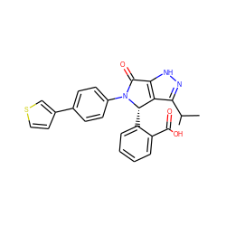 CC(C)c1n[nH]c2c1[C@H](c1ccccc1C(=O)O)N(c1ccc(-c3ccsc3)cc1)C2=O ZINC000096177097
