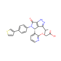 CC(C)c1n[nH]c2c1[C@H](c1cccnc1OCC(=O)O)N(c1ccc(-c3ccsc3)cc1)C2=O ZINC000096177060