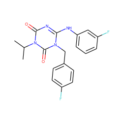 CC(C)n1c(=O)nc(Nc2cccc(F)c2)n(Cc2ccc(F)cc2)c1=O ZINC000200523944