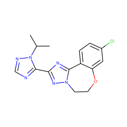 CC(C)n1ncnc1-c1nc2n(n1)CCOc1cc(Cl)ccc1-2 ZINC000096269669