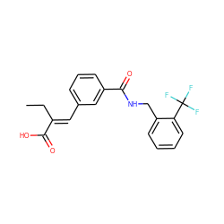 CC/C(=C\c1cccc(C(=O)NCc2ccccc2C(F)(F)F)c1)C(=O)O ZINC000653801625