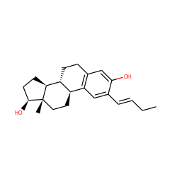 CC/C=C/c1cc2c(cc1O)CC[C@@H]1[C@@H]2CC[C@]2(C)[C@@H](O)CC[C@@H]12 ZINC000013741556