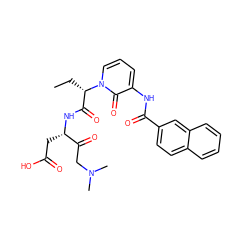 CC[C@@H](C(=O)N[C@@H](CC(=O)O)C(=O)CN(C)C)n1cccc(NC(=O)c2ccc3ccccc3c2)c1=O ZINC000028101587