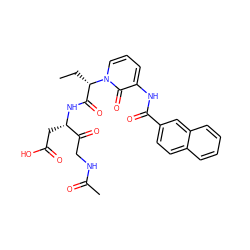CC[C@@H](C(=O)N[C@@H](CC(=O)O)C(=O)CNC(C)=O)n1cccc(NC(=O)c2ccc3ccccc3c2)c1=O ZINC000028101920