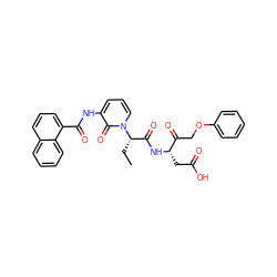 CC[C@@H](C(=O)N[C@@H](CC(=O)O)C(=O)COc1ccccc1)n1cccc(NC(=O)c2cccc3ccccc23)c1=O ZINC000028764665
